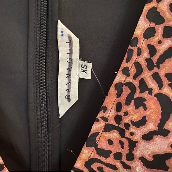 Anthropologie Ranna Gill Leopard Printed Cut Out Midi Dress XS - Picture 6 of 9